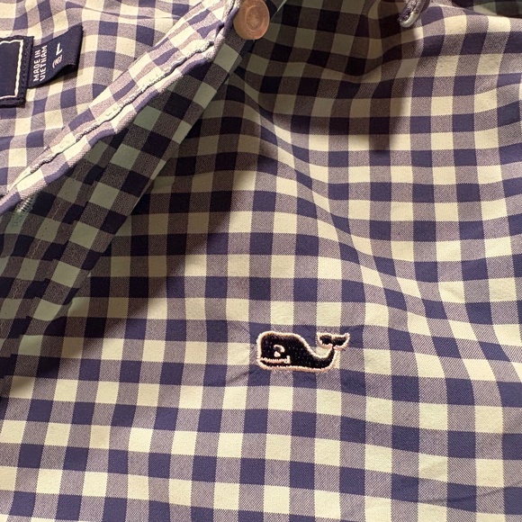 Vineyard Vines Boys' Gingham Plaid Button-Down Shirt – Size L (16) - Picture 4 of 6
